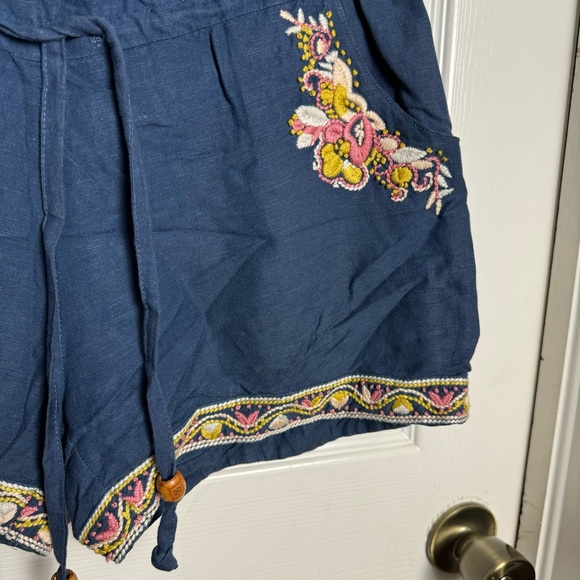 Miss Me Linen Sleeveless Embroidered Romper - Picture 5 of 8